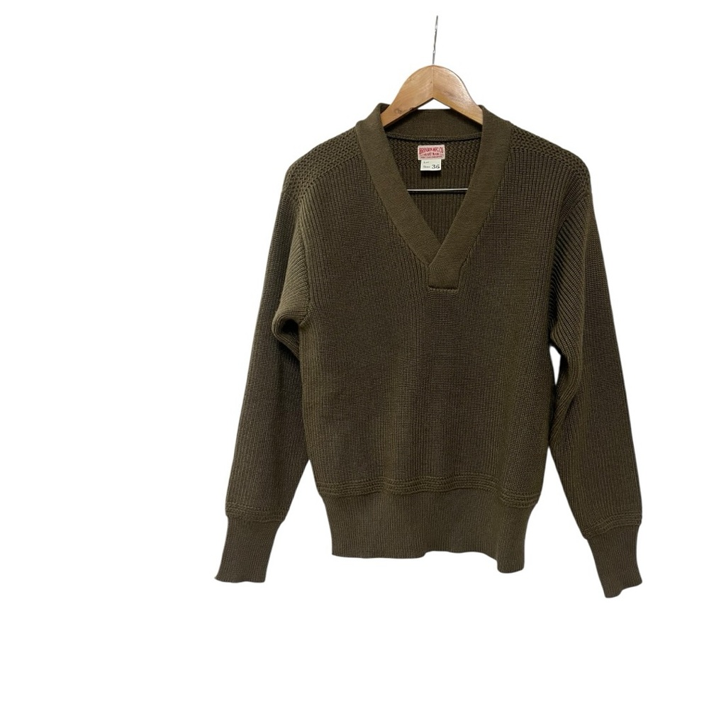 Bronson Mechanics Type A-1 Sweater USAAF V-Neck Men's Woolen Knitted Jumper 36